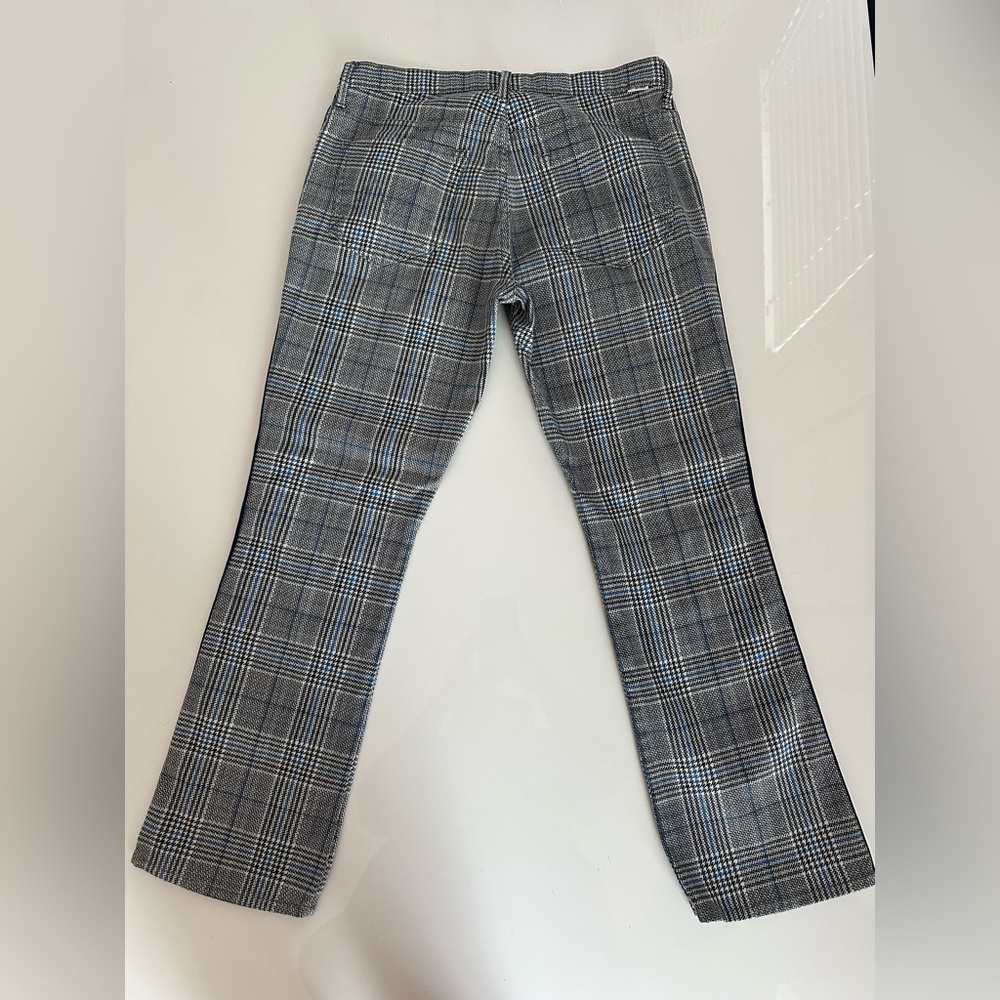 MOTHER Plaid Ankle Pants Jeans with Navy Stripes 29 - Picture 6 of 12